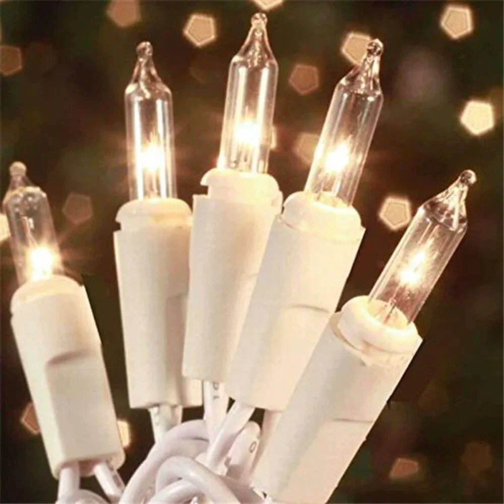 100 Count Mini Clear Christmas Lights 21ft White Wire Indoor Outdoor